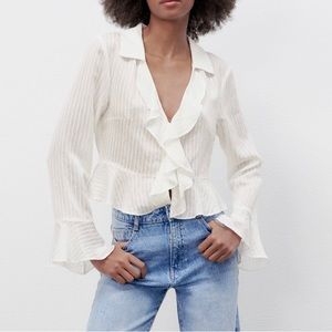 Zara white blouse